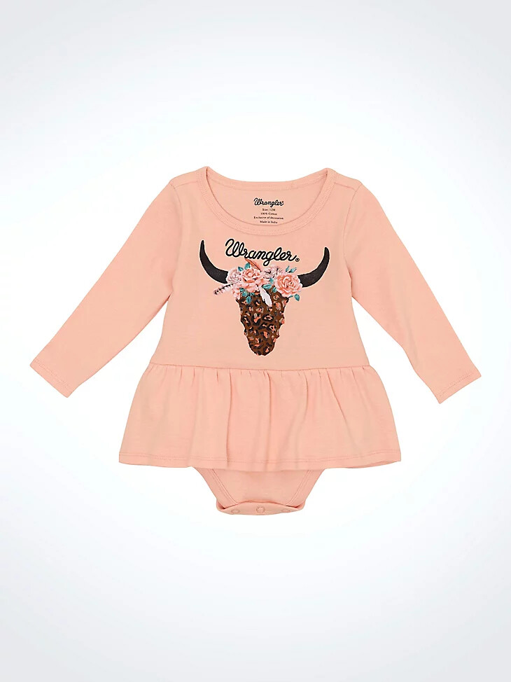baby-mädchen-body mit western-motiv und rock rosa
