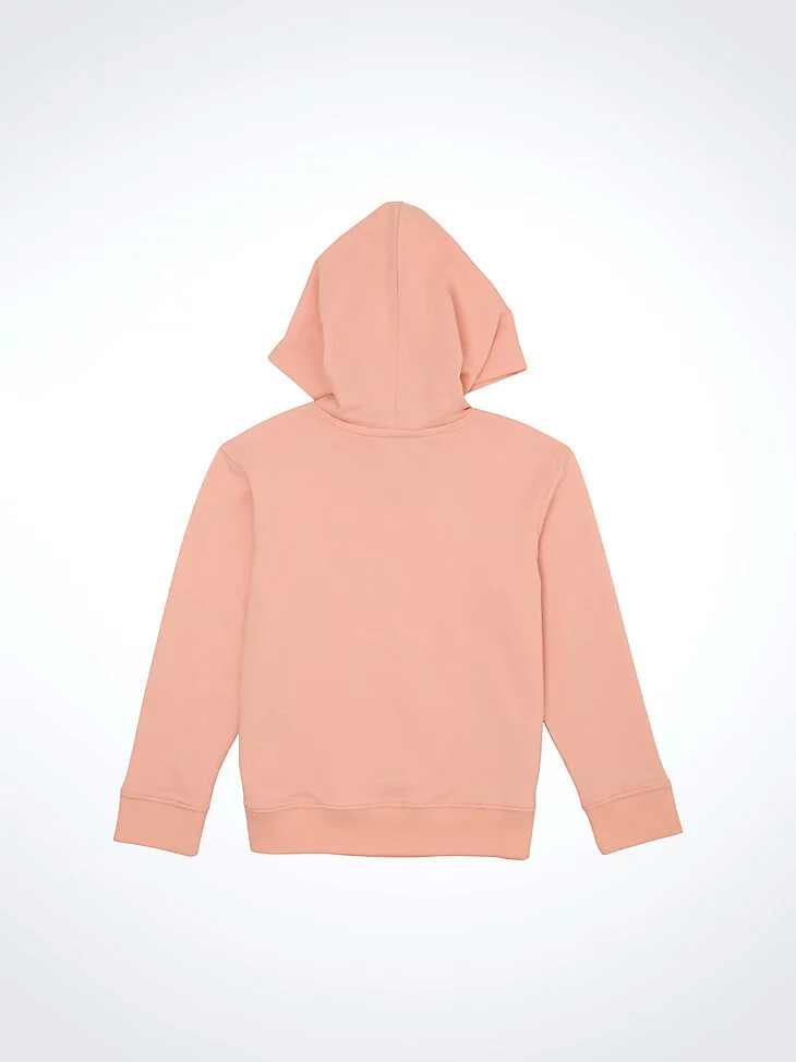 mädchen-hoodie von wrangler mit auffälligem logo pink
