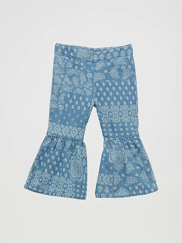 winterjeans mit bandana-print und rüschen für kleine mädchen