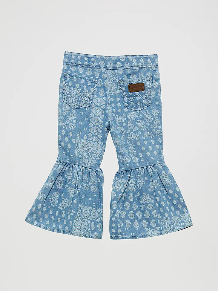 winterjeans mit bandana-print und rüschen für kleine mädchen