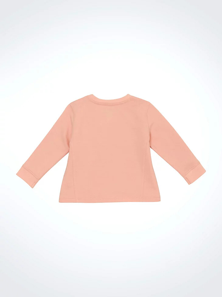 mädchen-sweatshirt mit logo-rundum-ausschnitt rosa