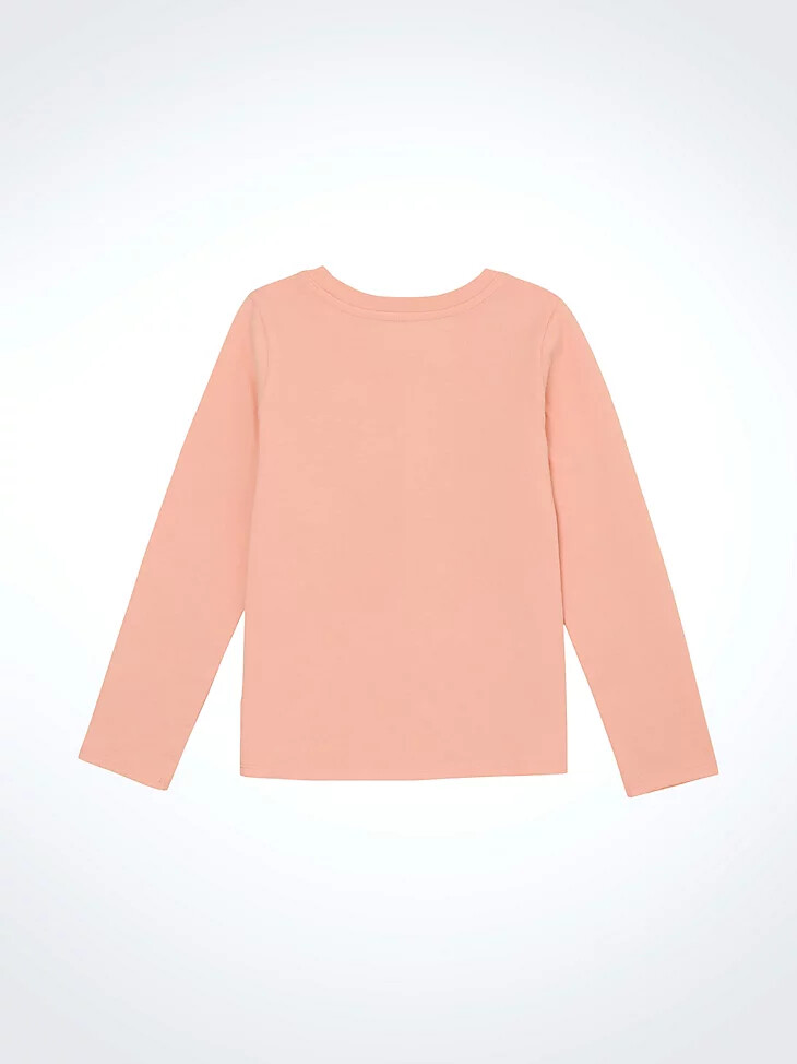 mädchen langarm-t-shirt mit cowgirl-motiv rosa