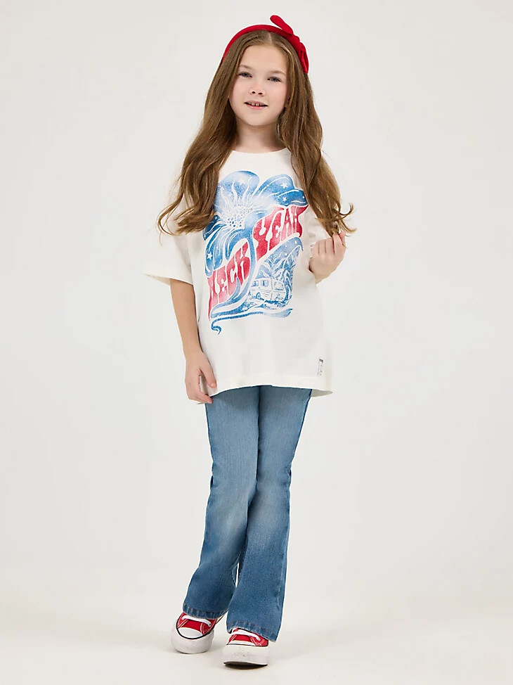 mädchen wrangler x lainey wilson oversized grafik-t-shirt heck yeah